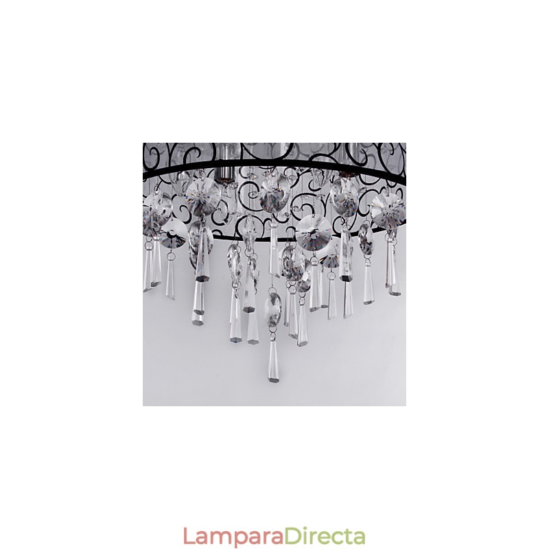 Lámpara empotrada moderna contemporánea de metal galvanizado con cristal de tambor