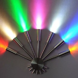 Aplique de pared moderno con luz dispersa en forma de abanico, 7 varillas de metal, estilo chic