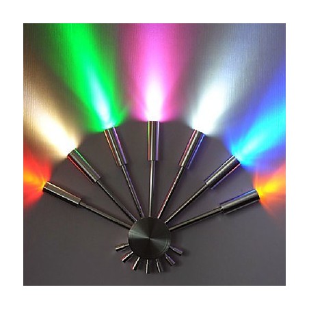 Aplique de pared moderno con luz dispersa en forma de abanico, 7 varillas de metal, estilo chic Aplique de pared moderno con luz dispersa en forma de abanico, 7 varillas de metal, estilo chic