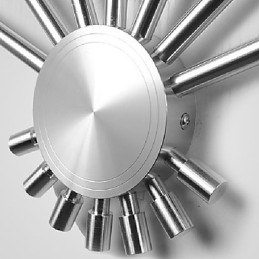 Aplique de pared moderno con luz dispersa en forma de abanico, 7 varillas de metal, estilo chic