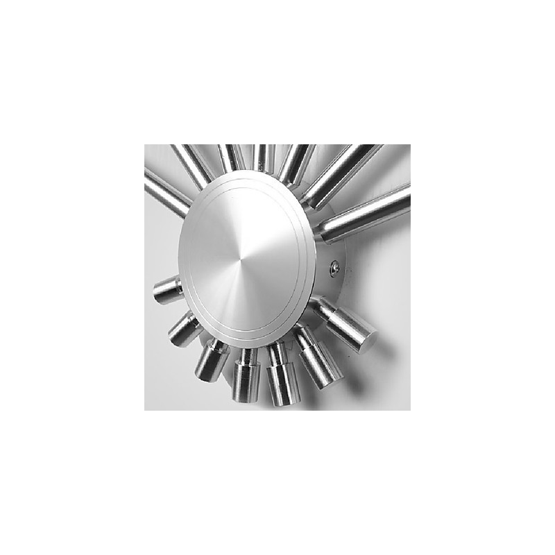 Aplique de pared moderno con luz dispersa en forma de abanico, 7 varillas de metal, estilo chic