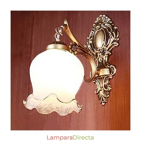 Aplique de baño de 1 luz, clásico, metal, vidrio, pintura Aplique de baño de 1 luz, clásico, metal, vidrio, pintura