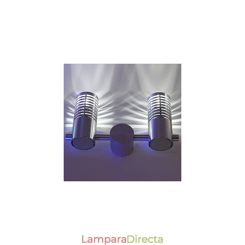 Aplique de pared moderno con luz dispersante, 2 cilindros, barrera de luz.