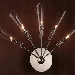 Aplique de pared de cristal artístico con 5 luces