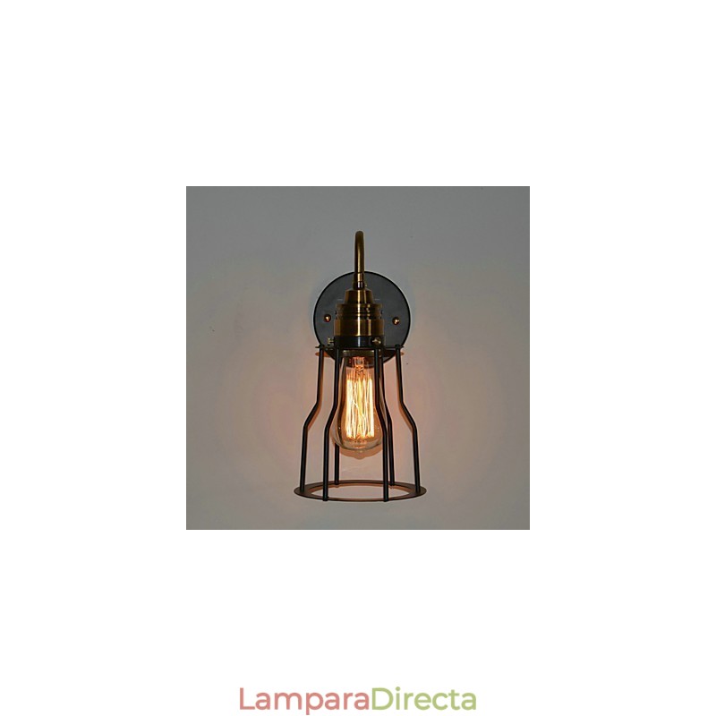 Lámpara de pared artística minimalista con pantalla de esqueleto de metal negro