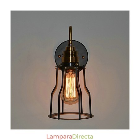 Lámpara de pared artística minimalista con pantalla de esqueleto de metal negro Lámpara de pared artística minimalista con pantalla de esqueleto de metal negro