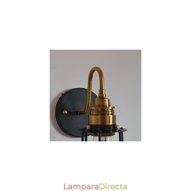 Lámpara de pared artística minimalista con pantalla de esqueleto de metal negro