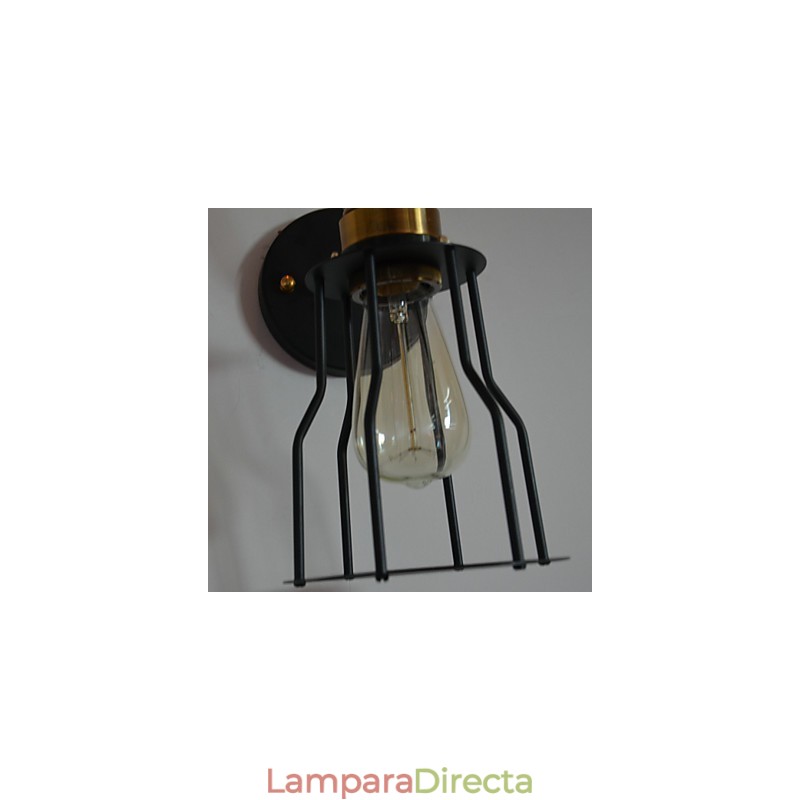 Lámpara de pared artística minimalista con pantalla de esqueleto de metal negro