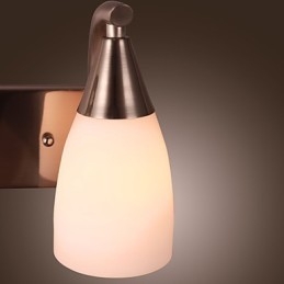 Aplique de pared de 2 luces con pantalla blanca