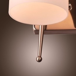 Aplique de pared de 2 luces con pantalla blanca