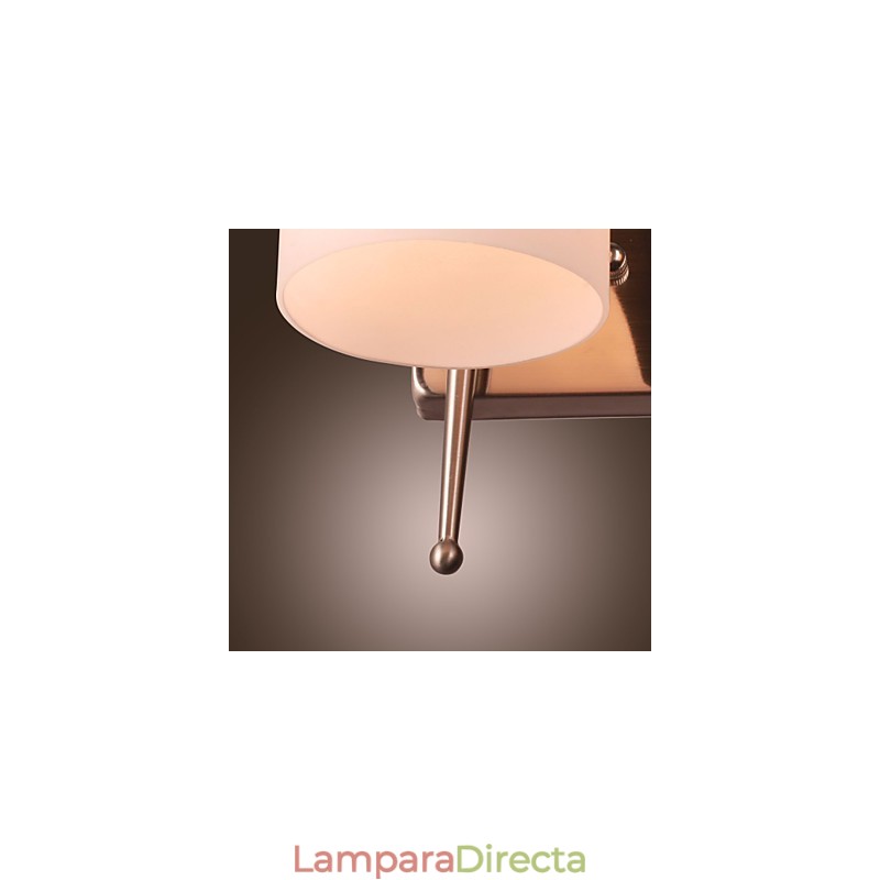 Aplique de pared de 2 luces con pantalla blanca