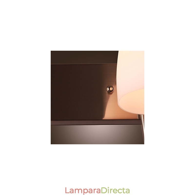 Aplique de pared de 2 luces con pantalla blanca