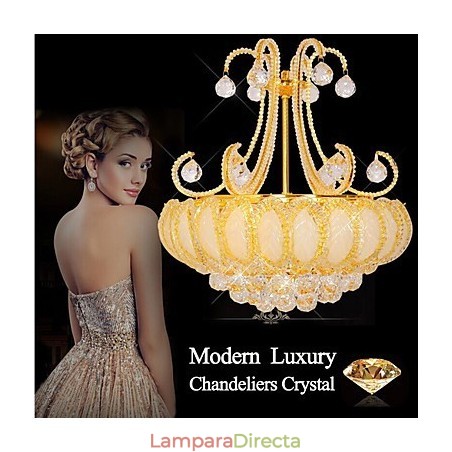 Lámpara colgante de cristal de lujo moderna, diámetro 50 cm, contiene 8 bombillas. Lámpara colgante de cristal de lujo moderna, diámetro 50 cm, contiene 8 bombillas.