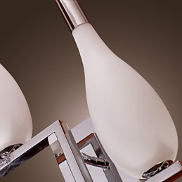 Aplique de pared de cristal con 2 luces y pantalla en forma de botella