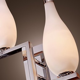 Aplique de pared de cristal con 2 luces y pantalla en forma de botella