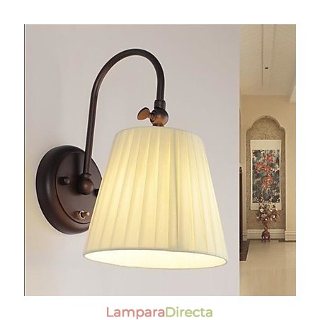Lámpara de pared de hierro con pantalla de tela de 1 luz Lámpara de pared de hierro con pantalla de tela de 1 luz