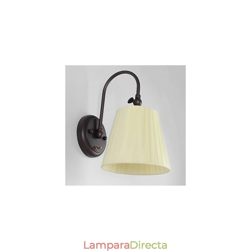 Lámpara de pared de hierro con pantalla de tela de 1 luz