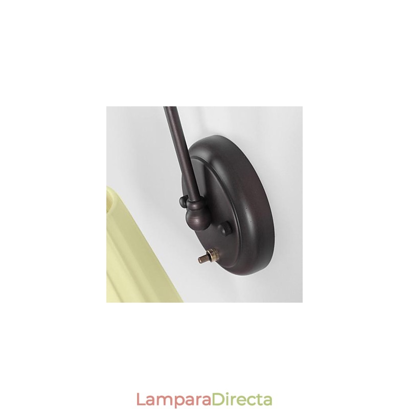 Lámpara de pared de hierro con pantalla de tela de 1 luz