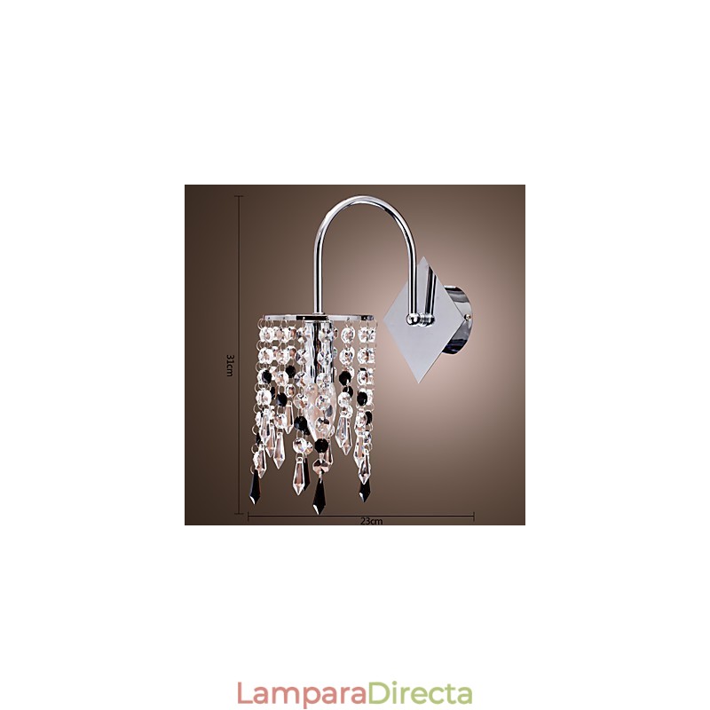 Aplique de pared con elegante gota de cristal