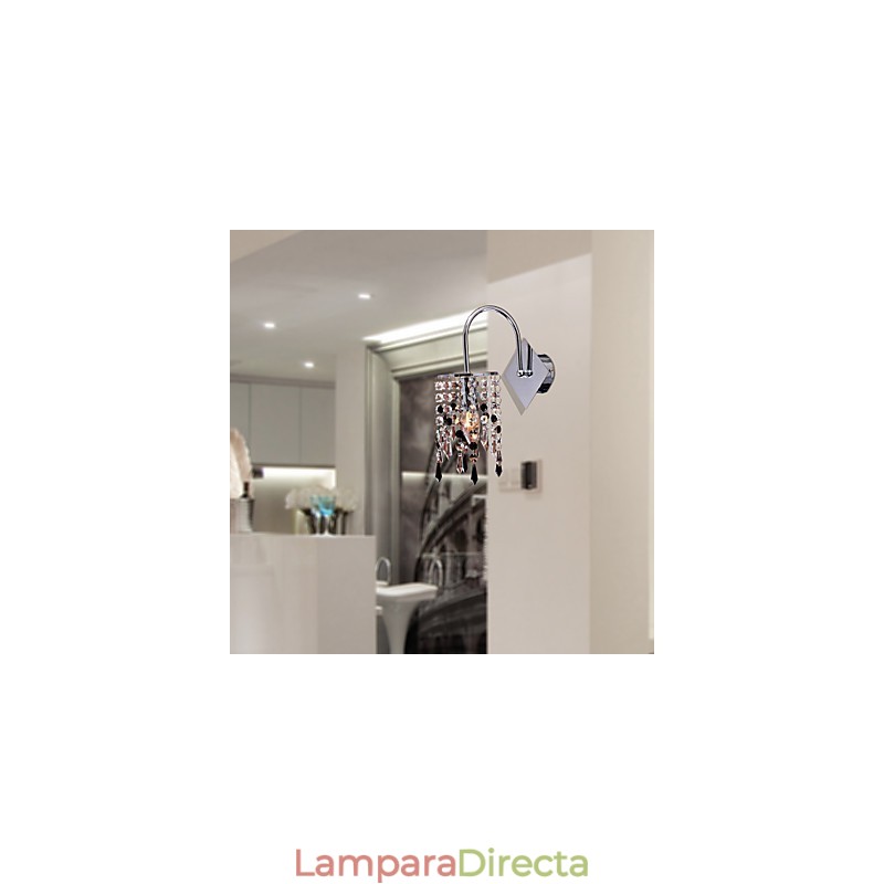 Aplique de pared con elegante gota de cristal