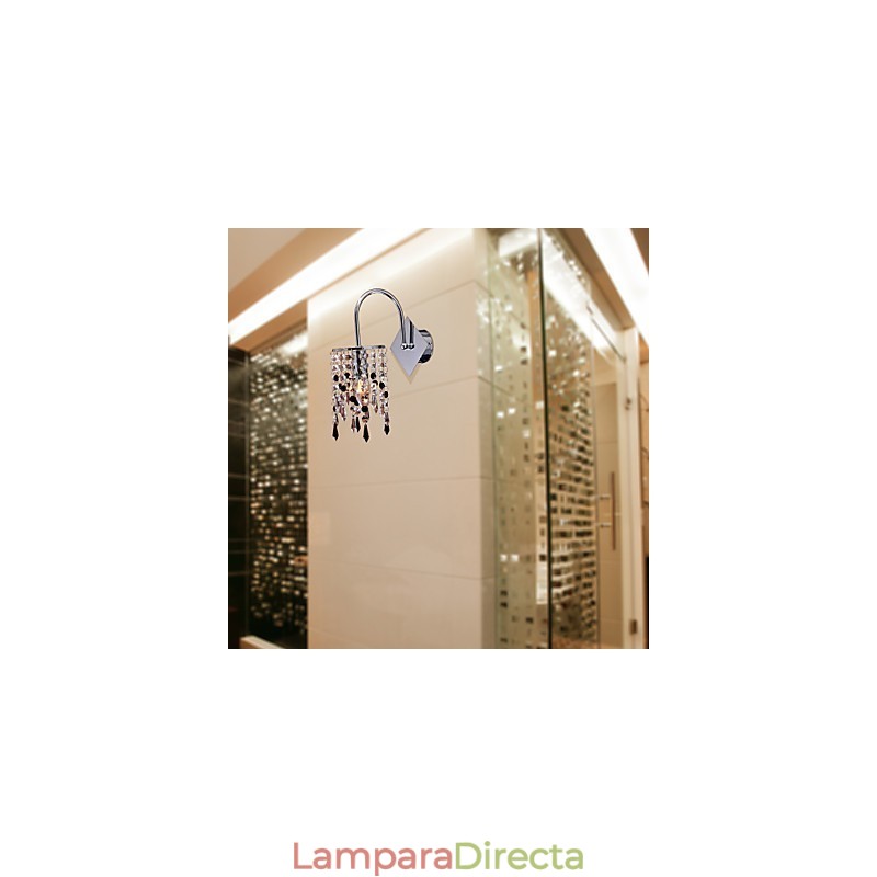 Aplique de pared con elegante gota de cristal