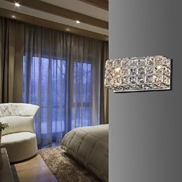 Aplique de pared cuadrado de cristal en proceso de galvanoplastia