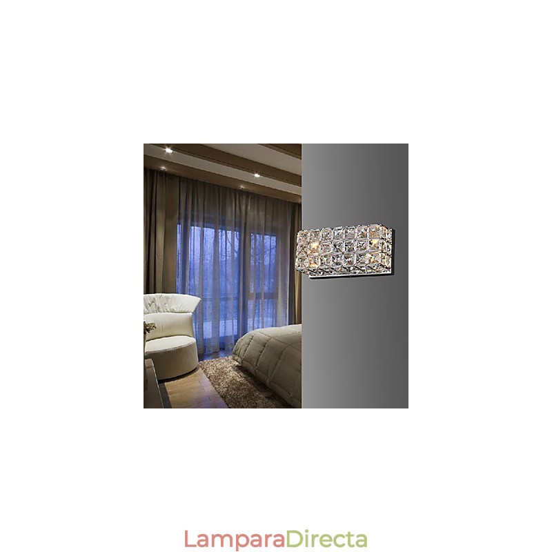 Aplique de pared cuadrado de cristal en proceso de galvanoplastia