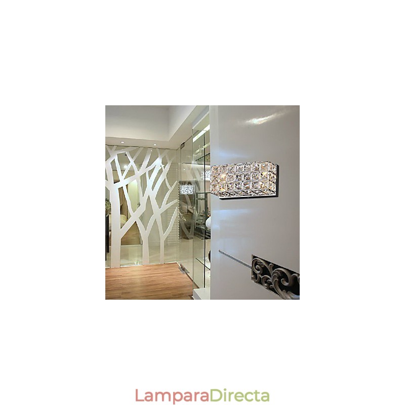 Aplique de pared cuadrado de cristal en proceso de galvanoplastia