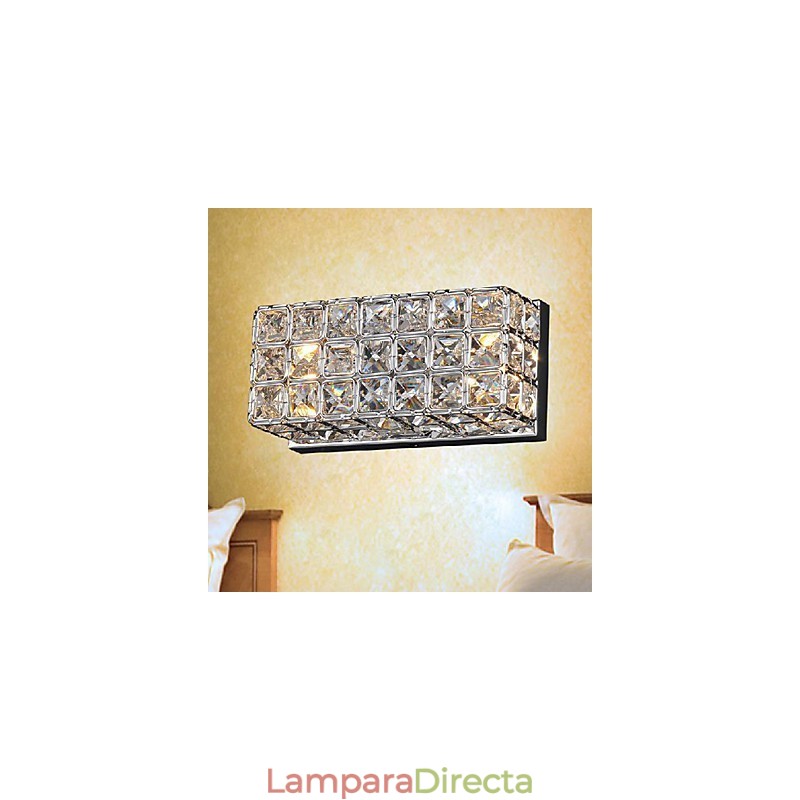 Aplique de pared cuadrado de cristal en proceso de galvanoplastia