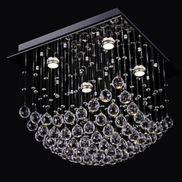 Elegante lámpara de araña de cristal china de 4 luces con montaje empotrado