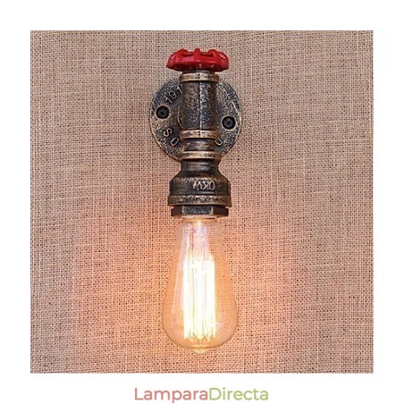Lámpara de pared pequeña decorativa con pipa de agua sencilla y nostálgica Lámpara de pared pequeña decorativa con pipa de agua sencilla y nostálgica