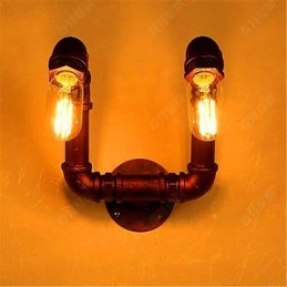 Lámpara de pared estilo americano con forma de barra Xiang para dormitorio, pasillo, tubería de agua, lámpara de pared de hierro industrial retro
