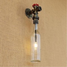 Aplique de pared rústico de bronce para iluminación ambiental.