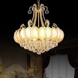 Lámpara colgante de cristal de lujo moderna, diámetro 50 cm, contiene 8 bombillas.