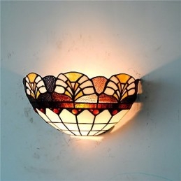 Lámparas de pared estilo retro campestre con pantalla de cristal para sala de estar, dormitorio, restaurante, cafetería, bar, apliques de pared