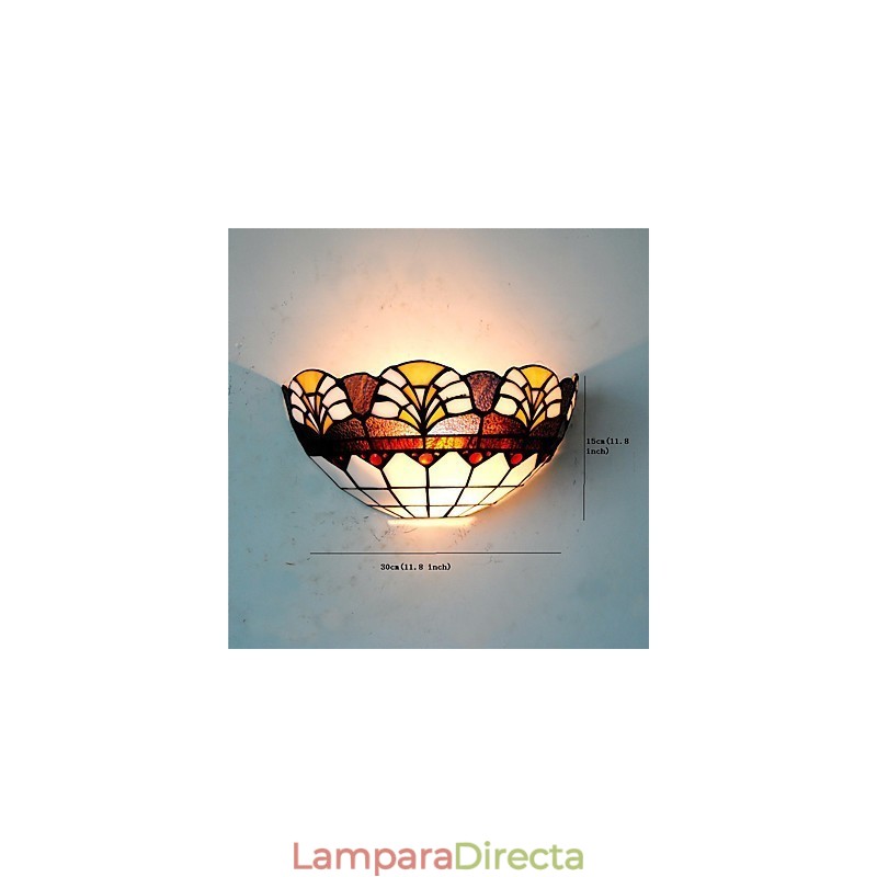 Lámparas de pared estilo retro campestre con pantalla de cristal para sala de estar, dormitorio, restaurante, cafetería, bar, apliques de pared