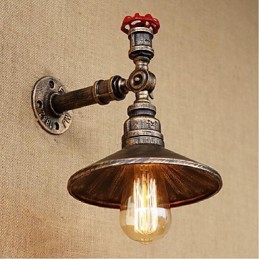 Apliques de pared con luz ambiental con pintura rústica tipo cabaña