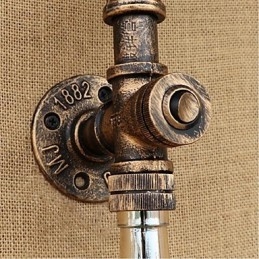 Lámpara de pared estilo retro americano con diseño de viento y botella de agua, estilo industrial creativo, color ámbar