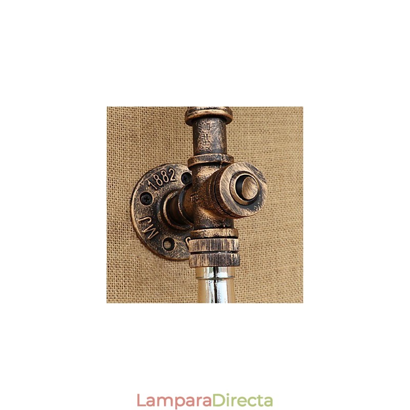 Lámpara de pared estilo retro americano con diseño de viento y botella de agua, estilo industrial creativo, color ámbar
