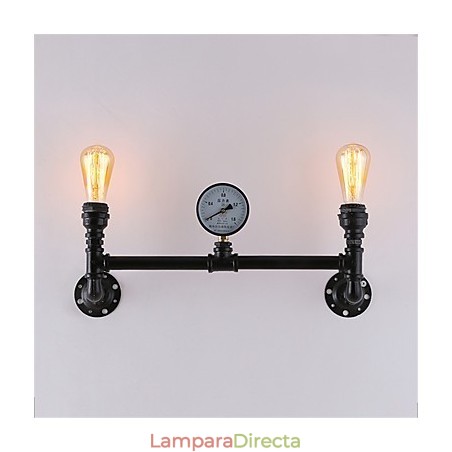 Lámparas de pared de tubo industriales vintage de 2 cabezales, luces creativas negras, iluminación decorativa para restaurante, cafetería y bar. Lámparas de pared de tubo industriales vintage de 2 cabezales, luces creativas negras, iluminación decorativa para restaurante, cafetería y bar.