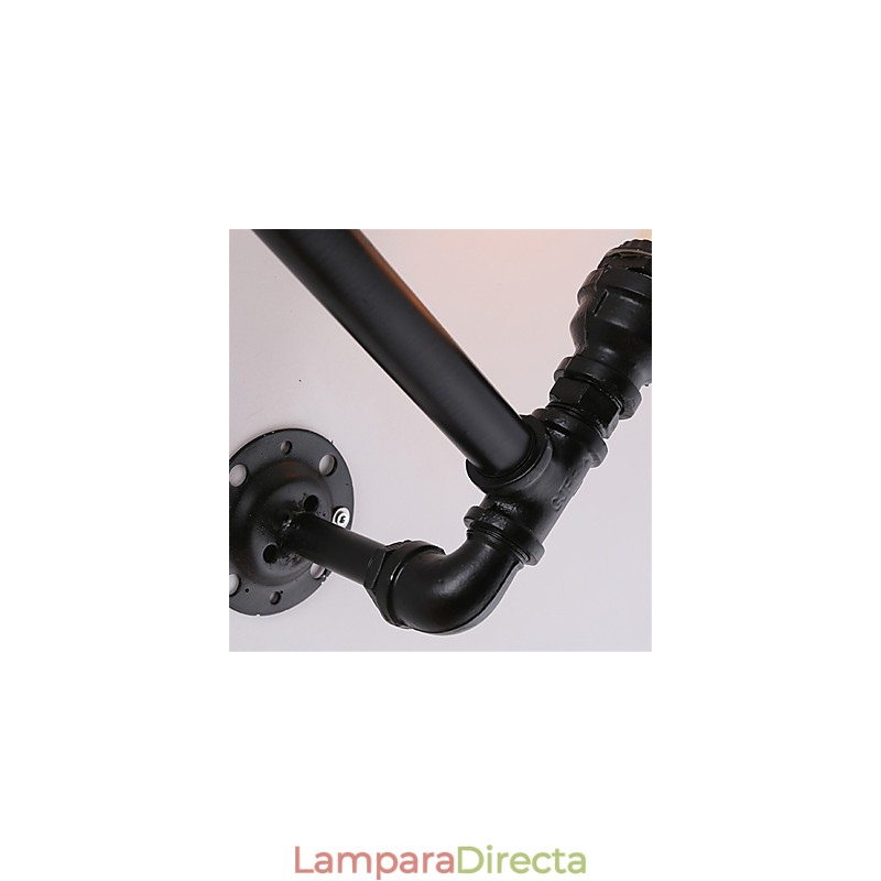 Lámparas de pared de tubo industriales vintage de 2 cabezales, luces creativas negras, iluminación decorativa para restaurante, cafetería y bar.
