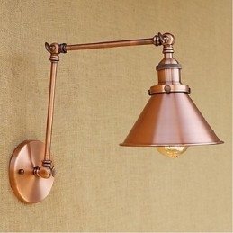 Aplique de pared plegable retráctil nostálgico retro creativo de medio óxido con brazo largo