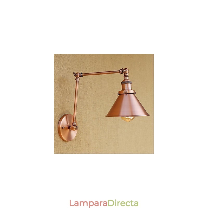 Aplique de pared plegable retráctil nostálgico retro creativo de medio óxido con brazo largo