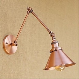 Aplique de pared plegable retráctil nostálgico retro creativo de medio óxido con brazo largo