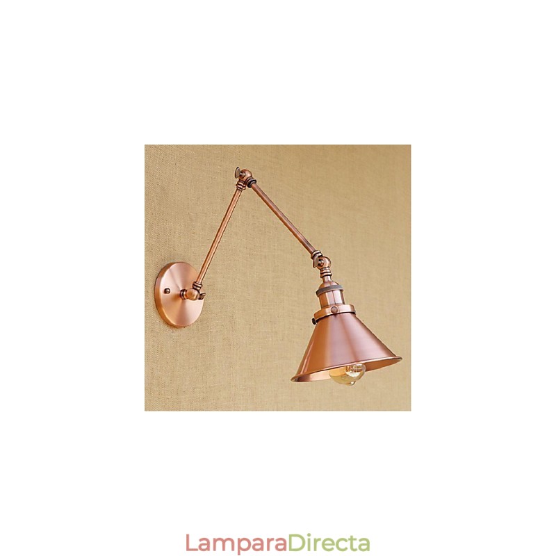 Aplique de pared plegable retráctil nostálgico retro creativo de medio óxido con brazo largo