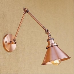 Aplique de pared plegable retráctil nostálgico retro creativo de medio óxido con brazo largo