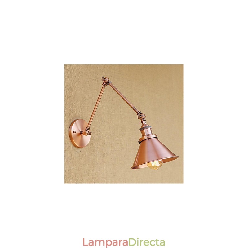 Aplique de pared plegable retráctil nostálgico retro creativo de medio óxido con brazo largo