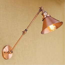 Aplique de pared plegable retráctil nostálgico retro creativo de medio óxido con brazo largo