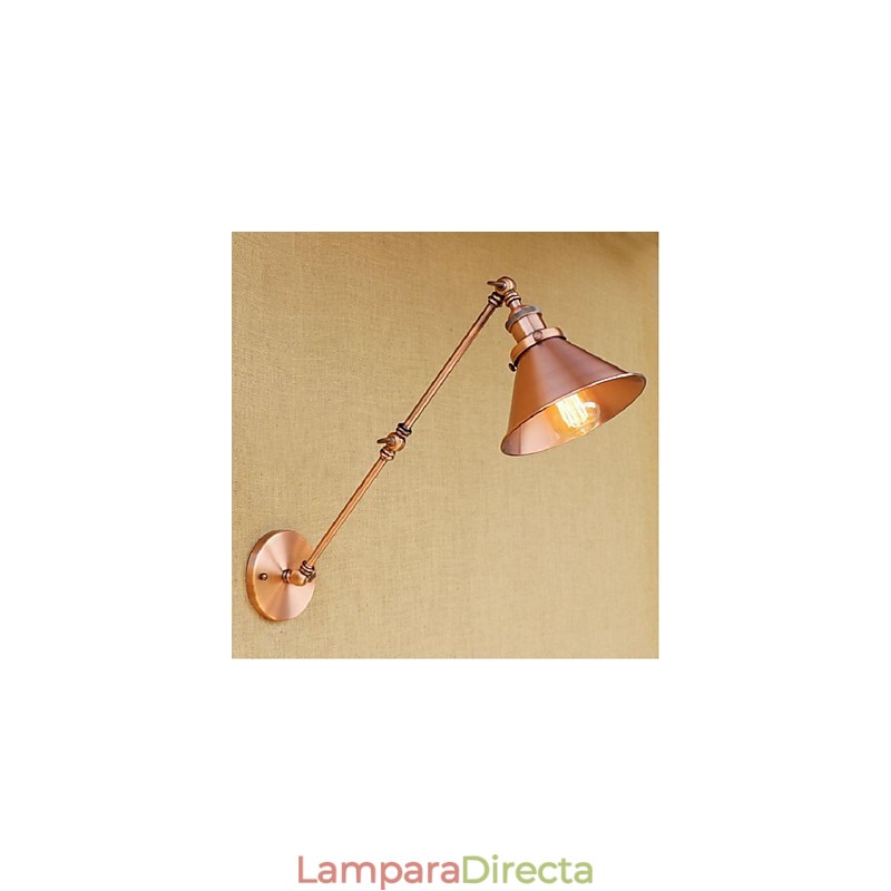 Aplique de pared plegable retráctil nostálgico retro creativo de medio óxido con brazo largo