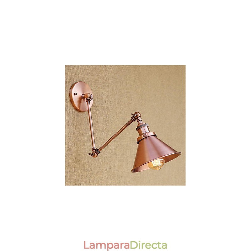 Aplique de pared plegable retráctil nostálgico retro creativo de medio óxido con brazo largo